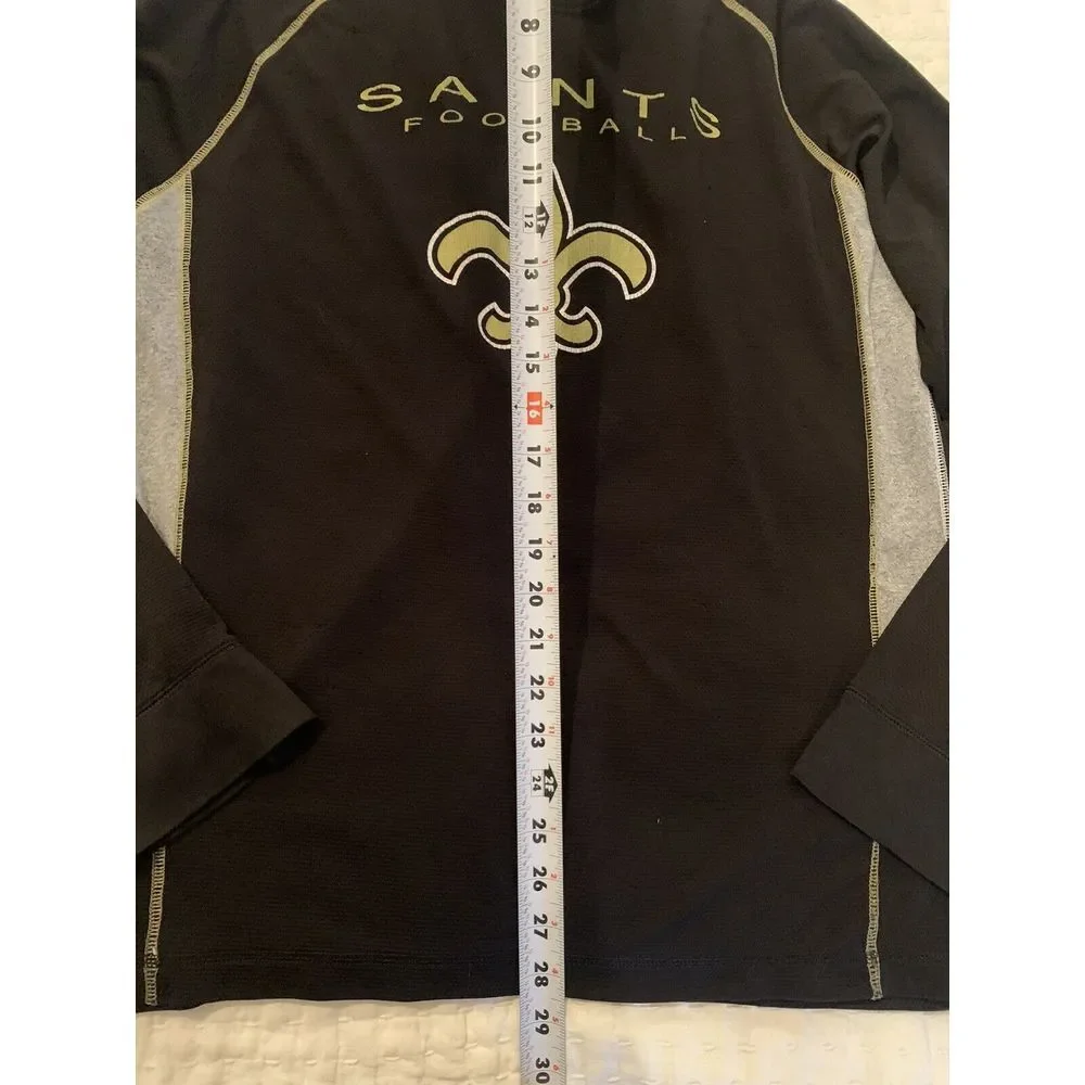 NFL New Orleans Saints Pullover Men's‎ Large Black Crew Neck Cotton Long Slv